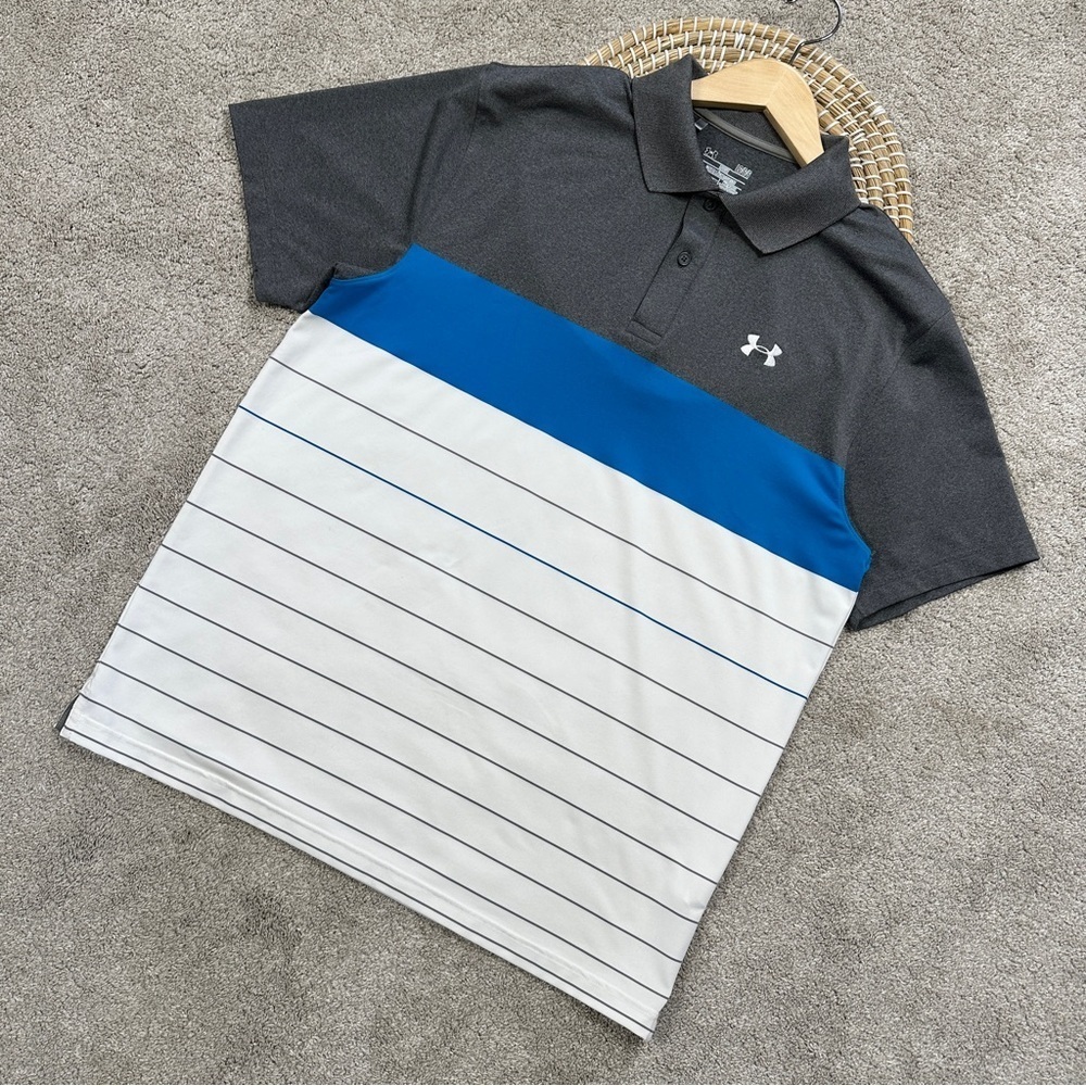 Under Armour Heat Gear Men’s Playoff Polo Shirt Shortsleeve Golf Multicolor L